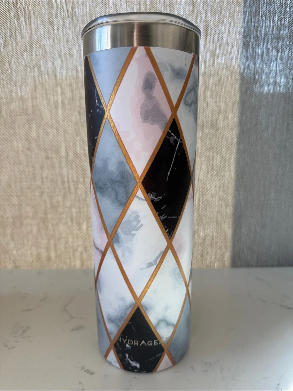 Hydragear Tumbler Pink Marble Diamond-Pattern